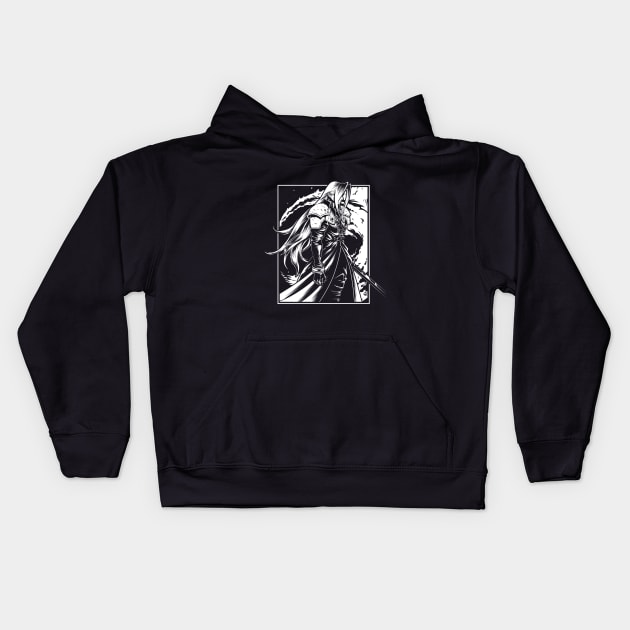 The man in the black cape Kids Hoodie by Pixeleyebat